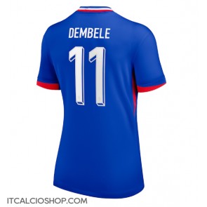 Francia Ousmane Dembele #11 Prima Maglia Femmina Europei 2024 Manica Corta